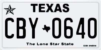 TX license plate CBY0640