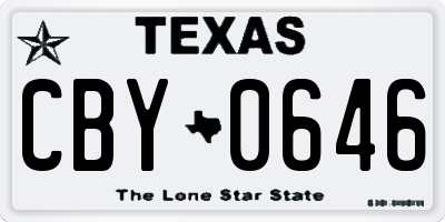 TX license plate CBY0646