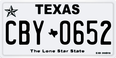 TX license plate CBY0652