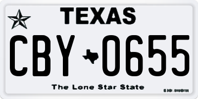 TX license plate CBY0655
