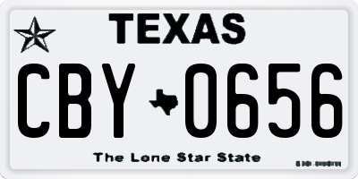TX license plate CBY0656