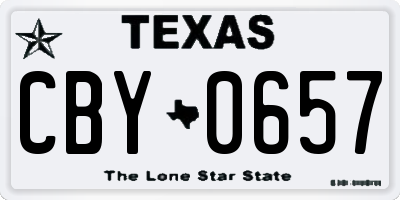 TX license plate CBY0657