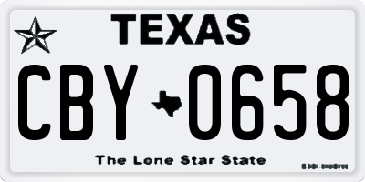 TX license plate CBY0658