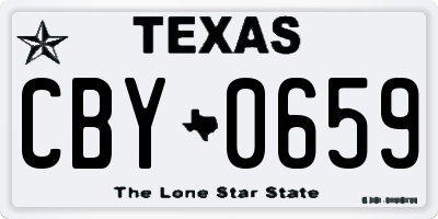 TX license plate CBY0659