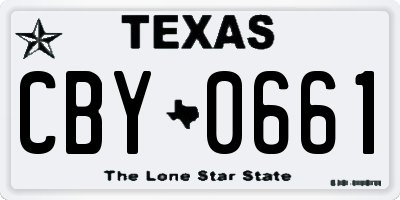 TX license plate CBY0661