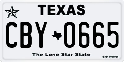 TX license plate CBY0665