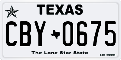 TX license plate CBY0675