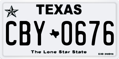 TX license plate CBY0676