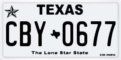 TX license plate CBY0677