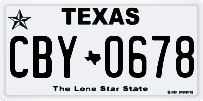 TX license plate CBY0678