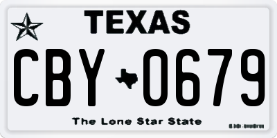 TX license plate CBY0679