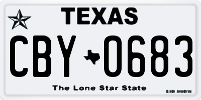 TX license plate CBY0683