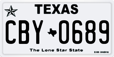 TX license plate CBY0689