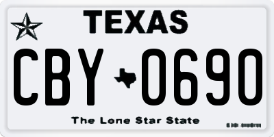 TX license plate CBY0690