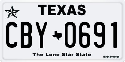 TX license plate CBY0691
