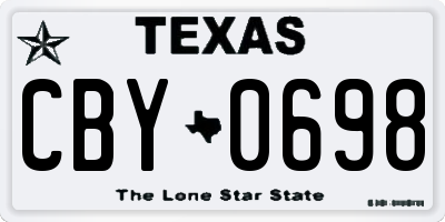 TX license plate CBY0698