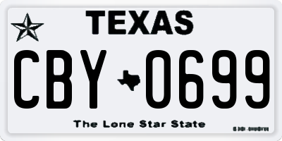 TX license plate CBY0699