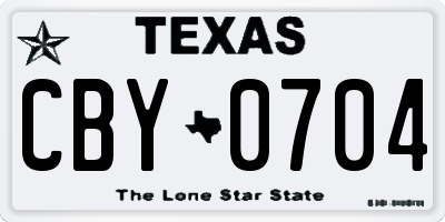 TX license plate CBY0704
