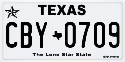 TX license plate CBY0709