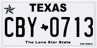 TX license plate CBY0713