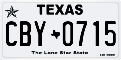 TX license plate CBY0715