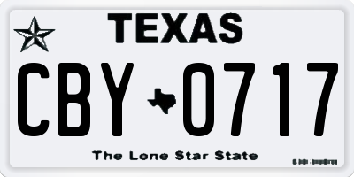 TX license plate CBY0717