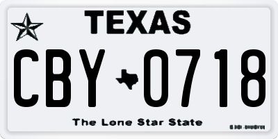TX license plate CBY0718