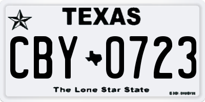 TX license plate CBY0723