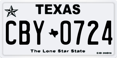 TX license plate CBY0724