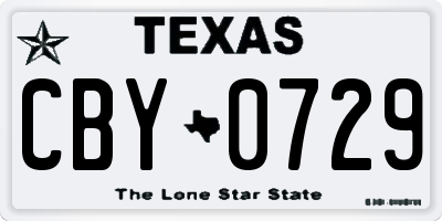 TX license plate CBY0729