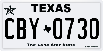 TX license plate CBY0730