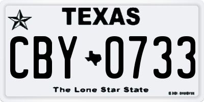 TX license plate CBY0733