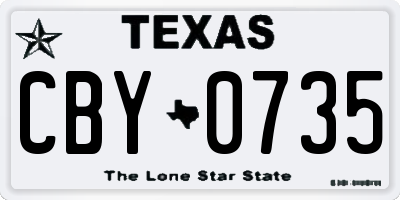 TX license plate CBY0735