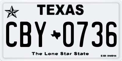 TX license plate CBY0736