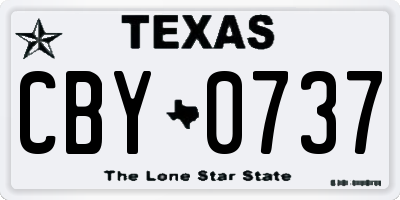TX license plate CBY0737