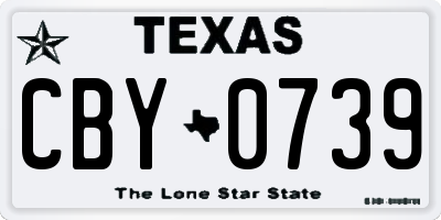 TX license plate CBY0739