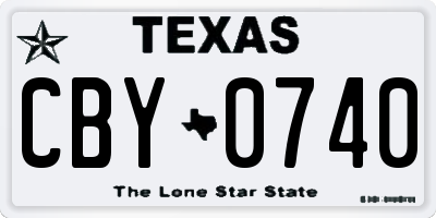 TX license plate CBY0740
