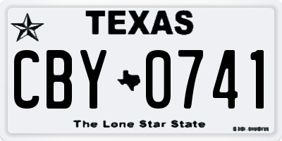 TX license plate CBY0741