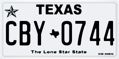 TX license plate CBY0744