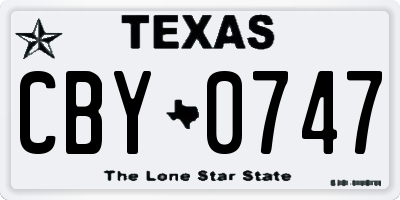 TX license plate CBY0747