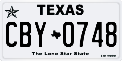 TX license plate CBY0748