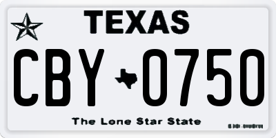 TX license plate CBY0750