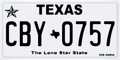 TX license plate CBY0757
