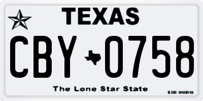 TX license plate CBY0758