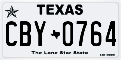 TX license plate CBY0764