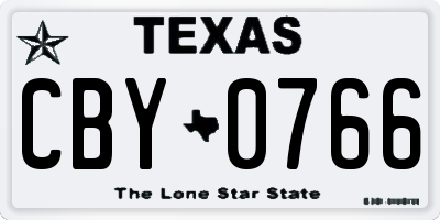 TX license plate CBY0766