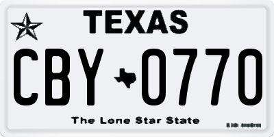 TX license plate CBY0770