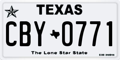 TX license plate CBY0771