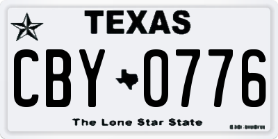 TX license plate CBY0776