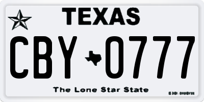 TX license plate CBY0777